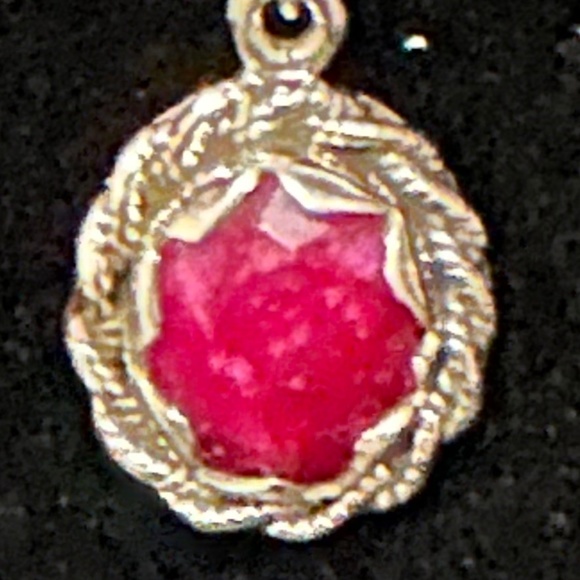 925 Sterling silver – large, genuine oval ruby hook earrings. Rope decoration - Picture 6 of 10